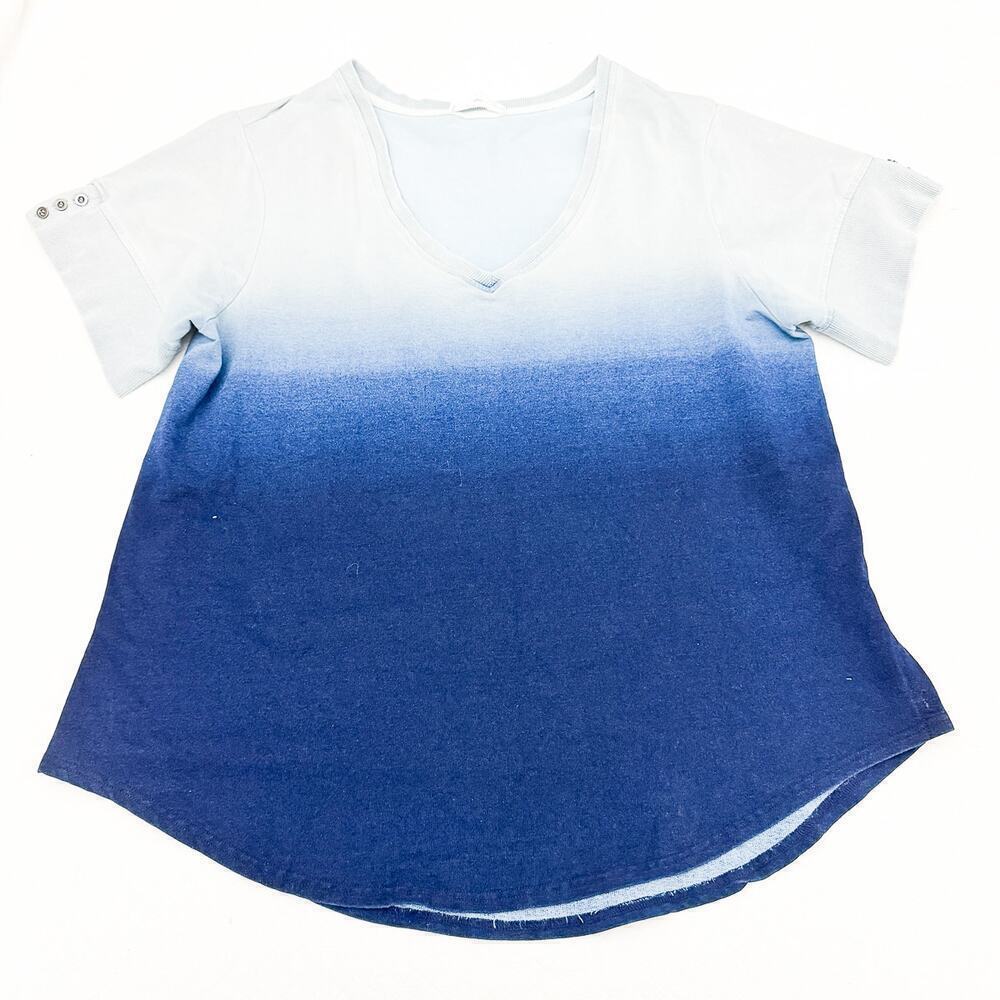 Jane + Delancey Ombre Short Sleeve Sweater Top Blue Size 1X